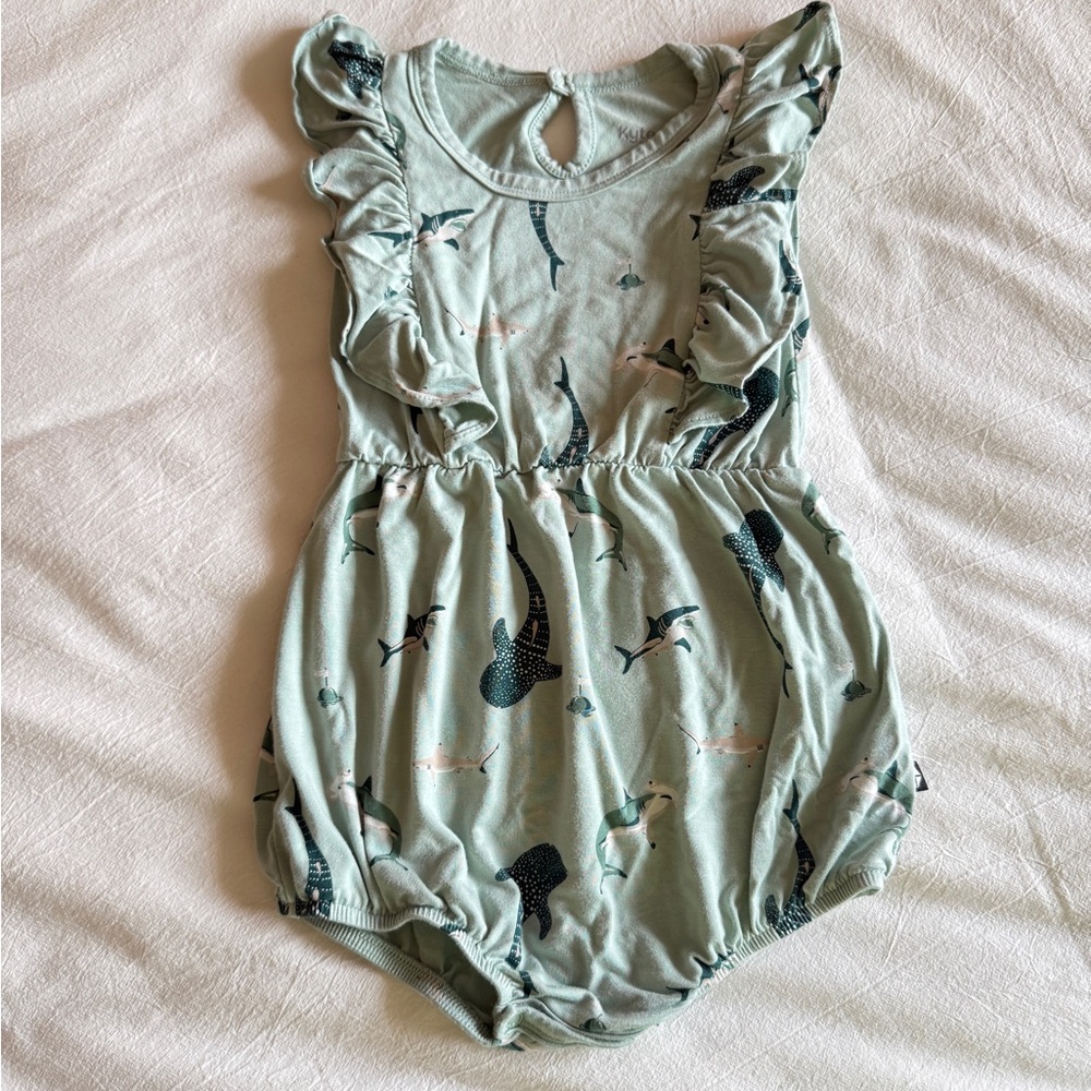 Kyte BABY Bubble Romper in Sage Shark - Size 18-24 Months